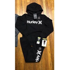 NWT Hurley Boys Fleeced Hoodie and Jogger - Black